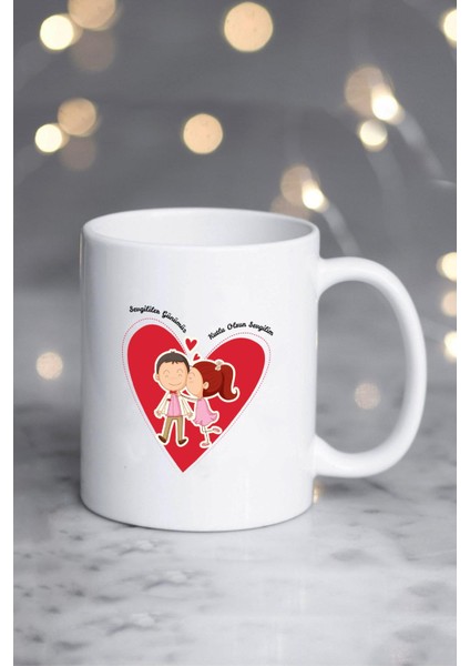 Sevgililer Günü Hediyesi Kupa Bardak Beyaz fiyatları