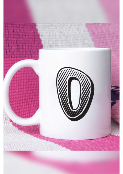 Harf Tasarımlı O Harfli Kupa Bardak Beyaz modelleri