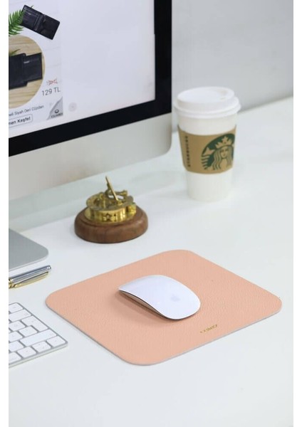 Pudra Hakiki Deri Mouse Pad 22 x 22 cm