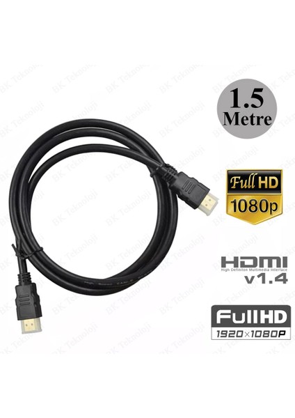 Yüksek Kalite HDMI Erkek-Erkek Kablo 3D Full Hd 1080P 1.5 Metre