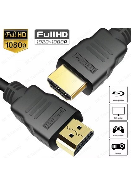 Yüksek Kalite HDMI Erkek-Erkek Kablo 3D Full Hd 1080P 1.5 Metre