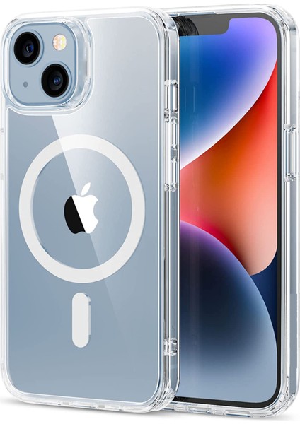 Apple iPhone 14 Plus Kapak Magsafe Kablosuz Şarj Destekli Şeffaf Kılıf
