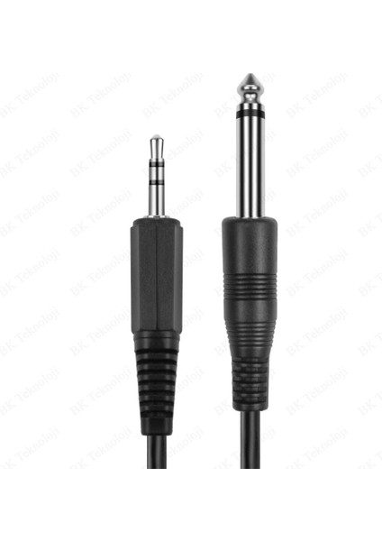 BK Teknoloji 3.5 mm Trs Stereo Erkek - 1/4 (6.35 Mm) Ts Mono Erkek Ses Kablosu 1.5m