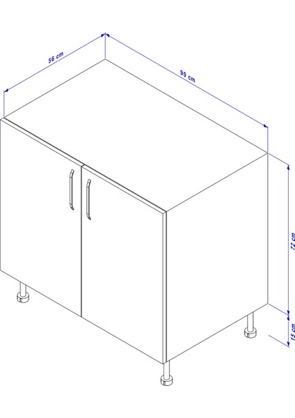 Mutfak Altdolabı 90 cm