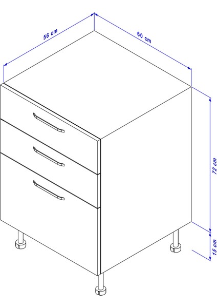 Moduler Mutfak Çekmece 60 cm