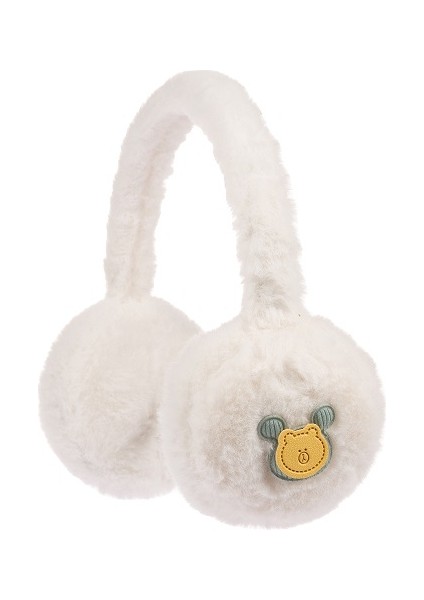 Arıcı Store Yeni Sezon Kız Çocuk Kışlık Krem Rengi Peluş Kulaklık