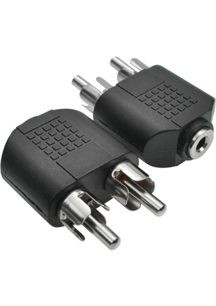 2 Rca Erkek To 3.5 mm Aux Stereo Dişi Ses Ayırıcı Adaptör