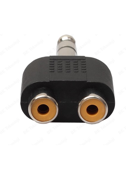 6.35MM 1/4 Erkek Stereo To 2rca Dişi Çevirici Adaptör