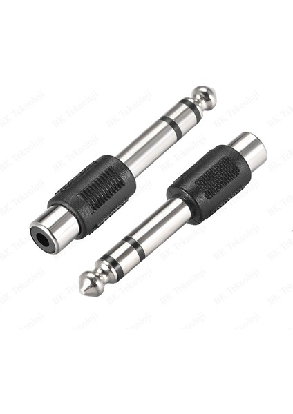 6.35MM 1/4" Stereo Fiş Erkek - Rca Dişi Ses Jakı Dönüştürücü Adaptör