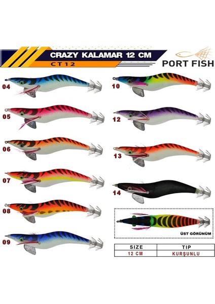 Crazy Kalamar Zokası 3,5 gr Kurşunlu 12 cm 09