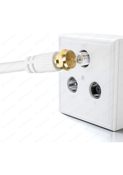 F Konnektörlü 5 Metre Rg6/u Coaxial Hazır Uydu Anten Kablosu