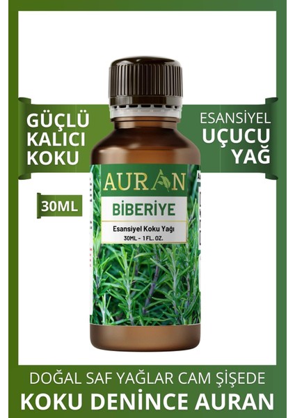 Biberiye Esansiyel Uçucu Koku Yağı Buhurdanlık Yağı Difüzör Esansı 30 ml