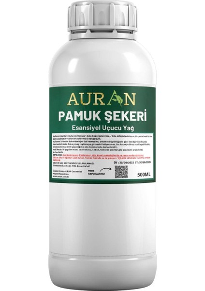 Pamuk Şeker Esansiyel Uçucu Yağ, Esans Koku Yağı Oda Kokusu 500 ml