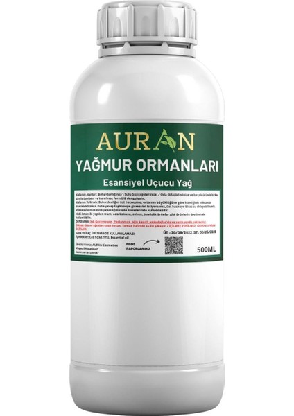 Yağmur Ormanları Esansiyel Uçucu Yağ, Esans Koku Yağı Oda Kokusu 500 ml