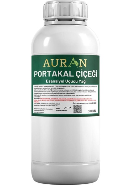Portakal Çiçeği Esansiyel Uçucu Yağ, Esans Koku Yağı Oda Kokusu 500 ml