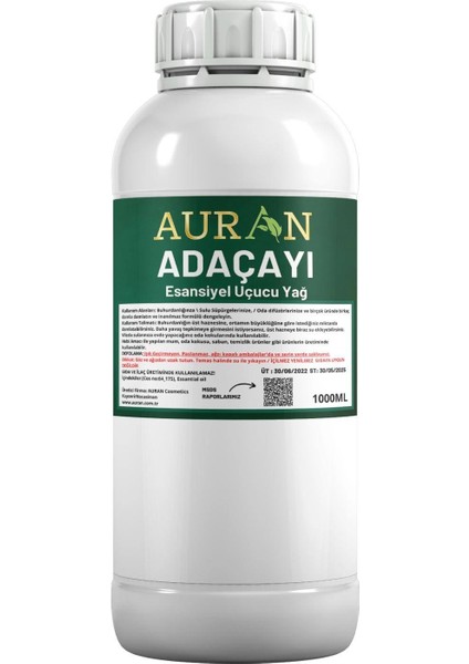 Adaçayı Esansiyel Uçucu Yağ, Esans Koku Yağı Oda Kokusu 1 lt