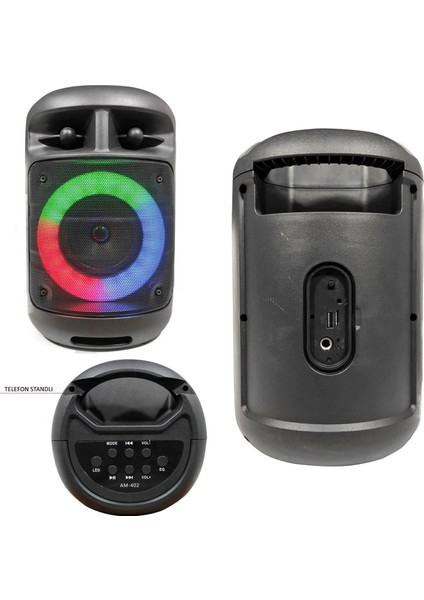 Müzik Kutusu Şarjlı Bt/usb/sd/aux/mıc/fm Ledli AM-402