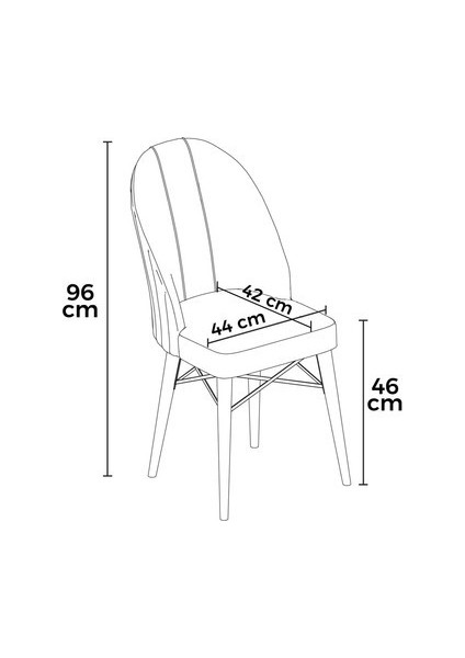 Concept Ritim Serisi, Babyface Ithal Kumaş, 4 Adet Sandalye, Beyaz Gürgen Ayak, Gold Halkalı modelleri