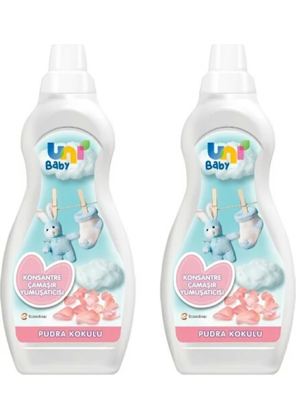 Uni Baby Konsantre Çamaşır Yumuşatıcı Pudra Kokulu 1200 ml x 2 Adet