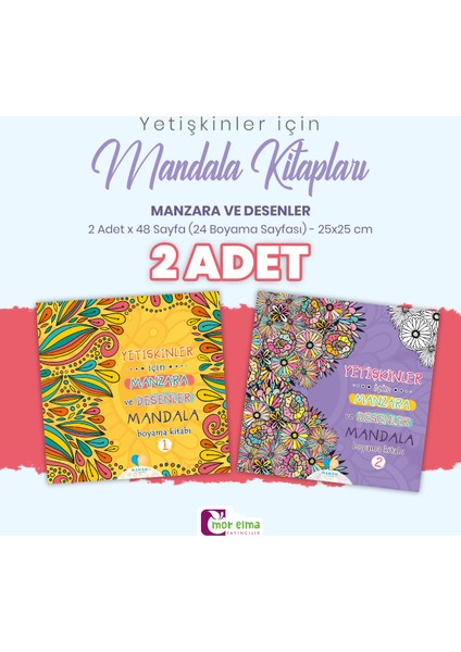 Yetişkinler Için 2 Adet Manzara ve Desenler Mandala Kitabı fiyatları