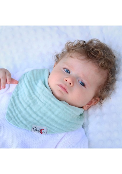 3'lü Set %100 Organik Pamuk 4 Katlı Müslin Önlük - Kız Erkek Bebek Salya ve Mama Önlüğü, Fular, Yakalık