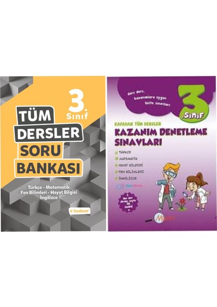 Tudem Yayınları 3. Sınıf Tüm Dersler Soru Bankası + Kazanım Denetleme Sınavları