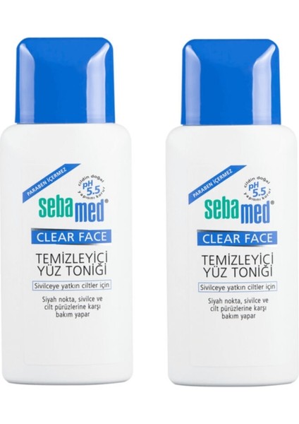 Clear Face Temizleyici Yüz Toniği 150 ml x 2 Adet