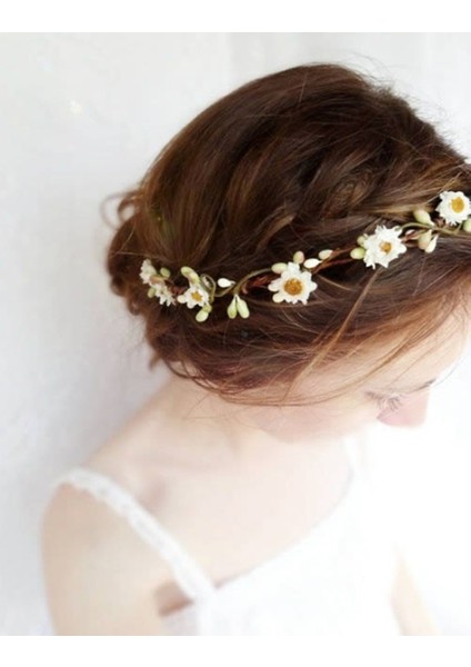 Papatya Taç,gelin Tacı,gelin Saç Aksesuarı,gelin Saç Tokası,papatyalı Taç