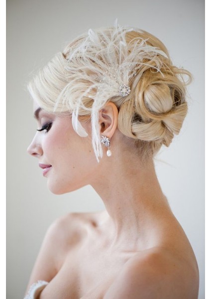 Tüy Vualet,nikah Tokası Gelin Saç Tokası Veil,tüy Toka Nikah Tokası Sade