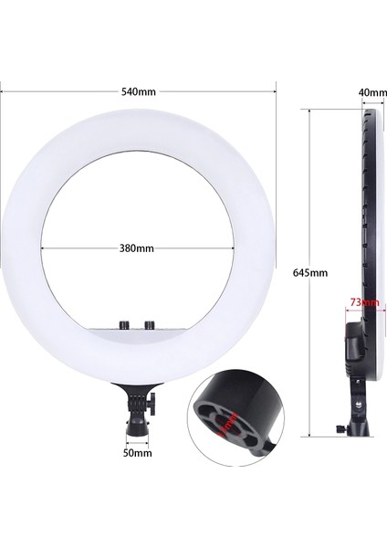 Rl-21 Ring Light 21 Inç Selfie Işığı Kumandalı Çantalı Youtuber Makyaj Vlog Blog Tiktok Çekimi