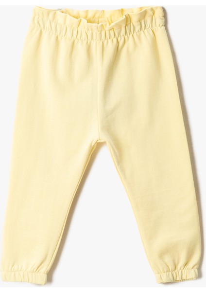 Basic Jogger Eşofman Altı Beli Büzgülü Lastikli Şardonlu