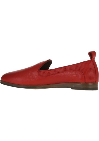 Kırmızı Flotter Deri Kadın Düz Babet fırsatları