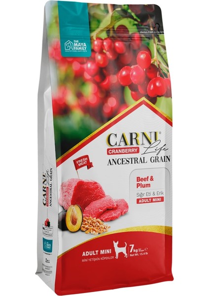 Life Carni Dog Adult Mini Sıgır/erikli Köpek Maması 7 kg