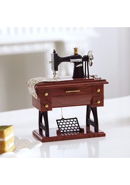 Vintage Mini Dikiş Makinesi Retro Dikiş Saati Müzik Kutusu (Yurt Dışından)
