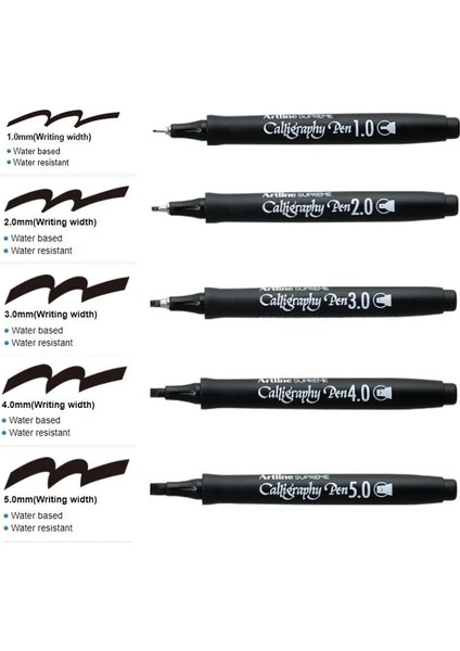 Supreme Kaligrafi Kalemi Kesik Uç 1.0 -2.0-3.0-4.0-5.0mm Siyah