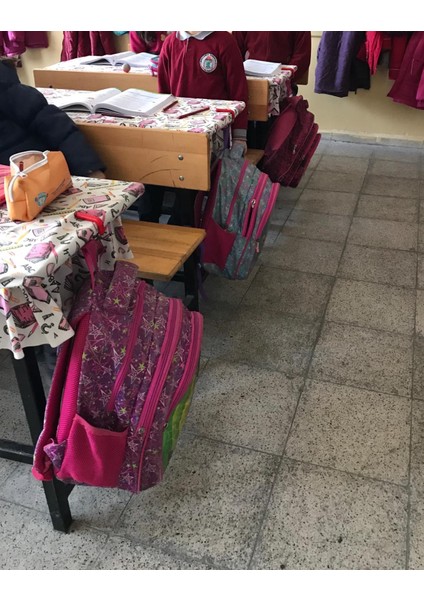 Okul Çanta Askısı 40 Adet Öğrenci Masa Yaylı Askısı Organizer Düzenleyici