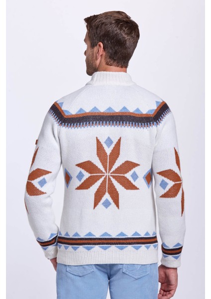 Kaşmir Yün Karışımlı Yarım Balıkçı Ekru Kazak fırsatları