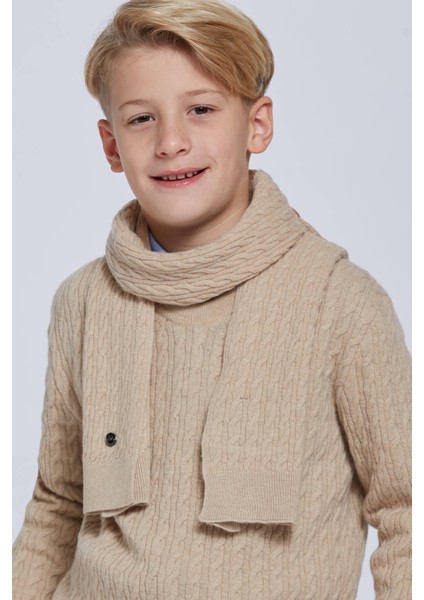 Lambswool Yün Camel Çocuk Atkı fırsatları