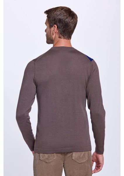 Çizgi Desenli Yarım Balıkçı Yaka Kahverengi Triko fırsatları