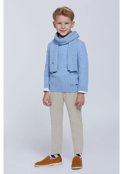 Lambswool Yün Buz Mavisi Çocuk Atkı fiyatları