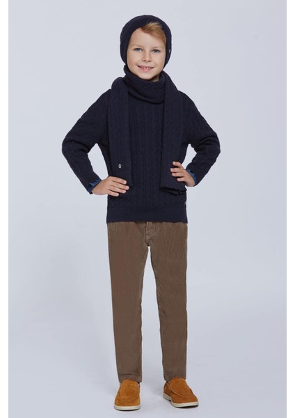 Lambswool Yün Lacivert Çocuk Atkı fiyatları