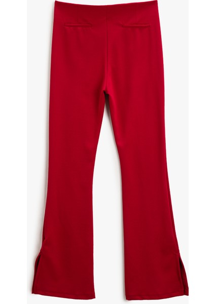 İspanyol Paça Pantolon Yırtmaç Detaylı Nervürlü Fermuar Kapama fiyatları