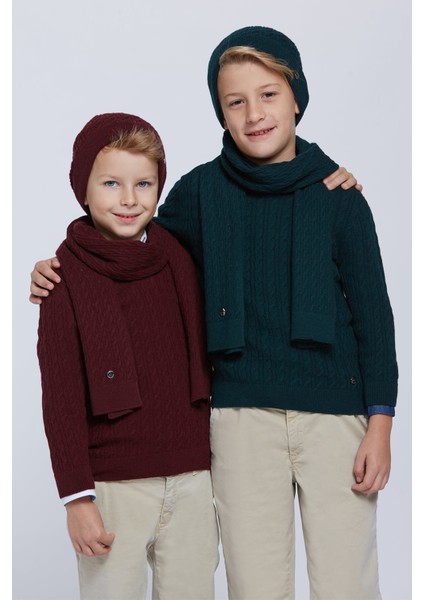 Lambswool Yün Yeşil Çocuk Atkı fırsatları