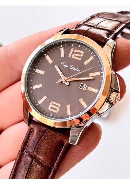 800411F10K Pierre Cardin Deri Kordon Erkek Kol Saati 30 mt Su Gecirmez + Kaplan Gözü Bileklik fiyatları