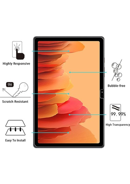 Crescent Samsung Galaxy Tab A7 2020 SM-T500/T505/T507 Lte 10.4 Inç Ekran Koruyucu 9h Kırılmaz Cam ( Temperli Cam)