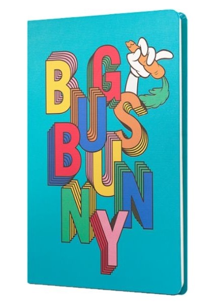 Looney Tunes Bug Bunny Sert Kapak Butik Defter Mavi Çizgisiz