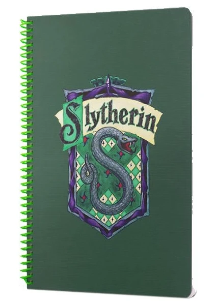 Harry Potter Slytherin Spiralli Defter Yeşil Çizgili