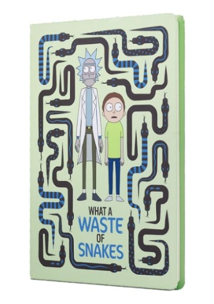 Rick And Morty Sert Kapak Butik Defter Yılan Krem Çizgisiz