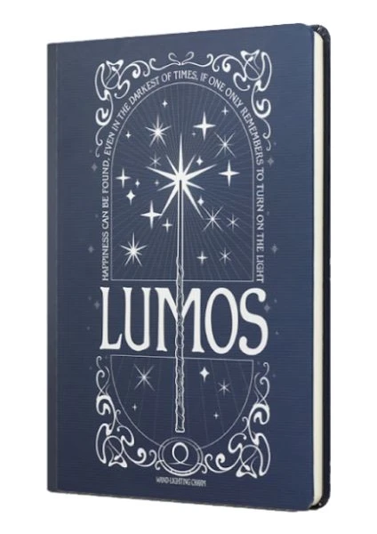 Harry Potter Lumos Sert Kapak Butik Defter Lacivert Çizgili