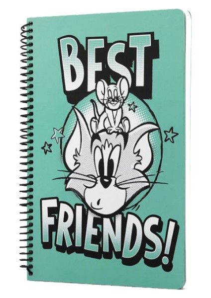 Tom And Jerry Best Friends Spiralli Defter Yeşil Çizgili